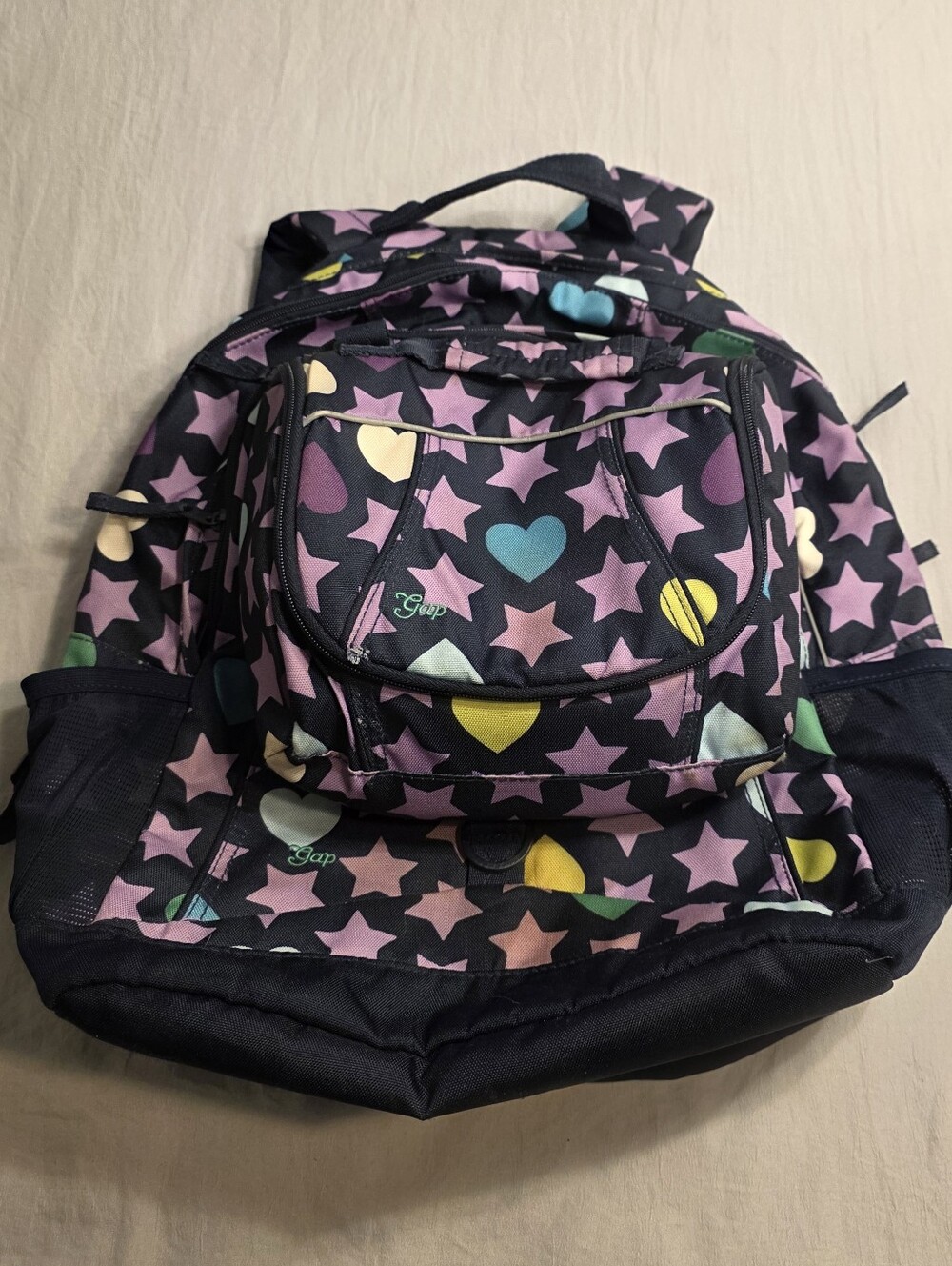 Vintage 2000s Gap Kids Star & Heart Print Backpack with Attached Lunchbox